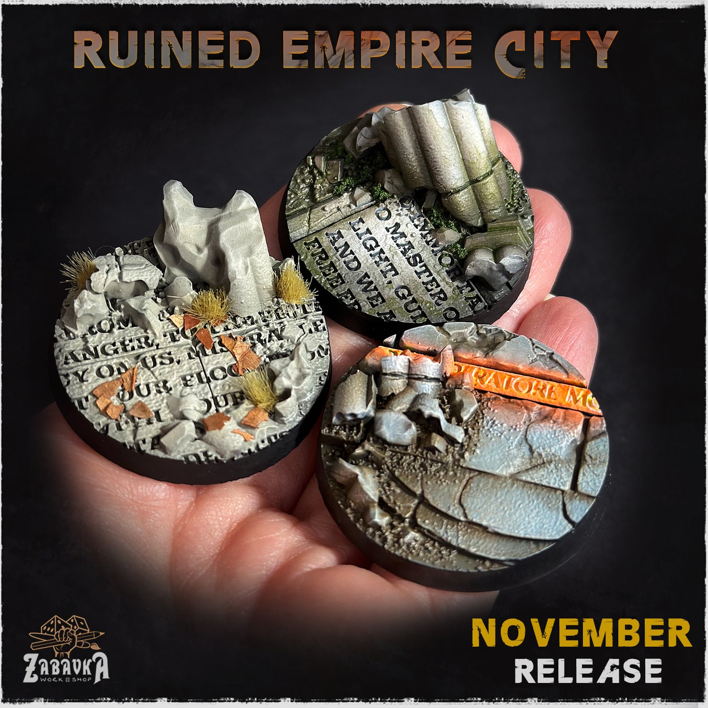 Ruined Empire - Resin Printed Wargaming Bases