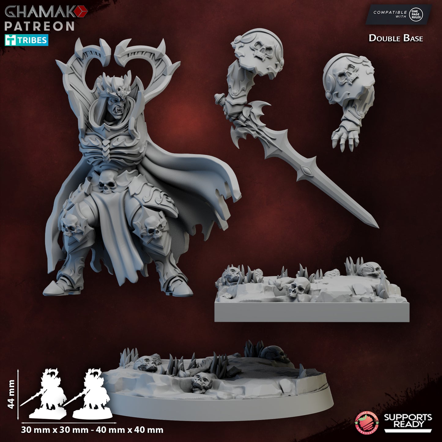 Azrakan The Ashen Aegis on foot 32mm heroic scale