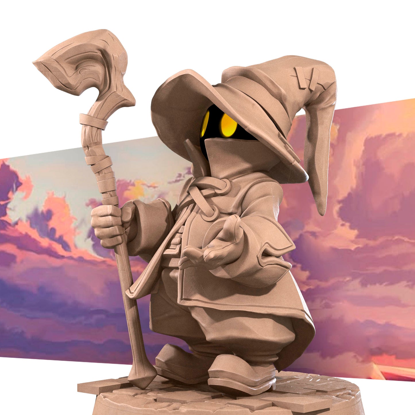 Black Mage (2 Versions) 25mm Base