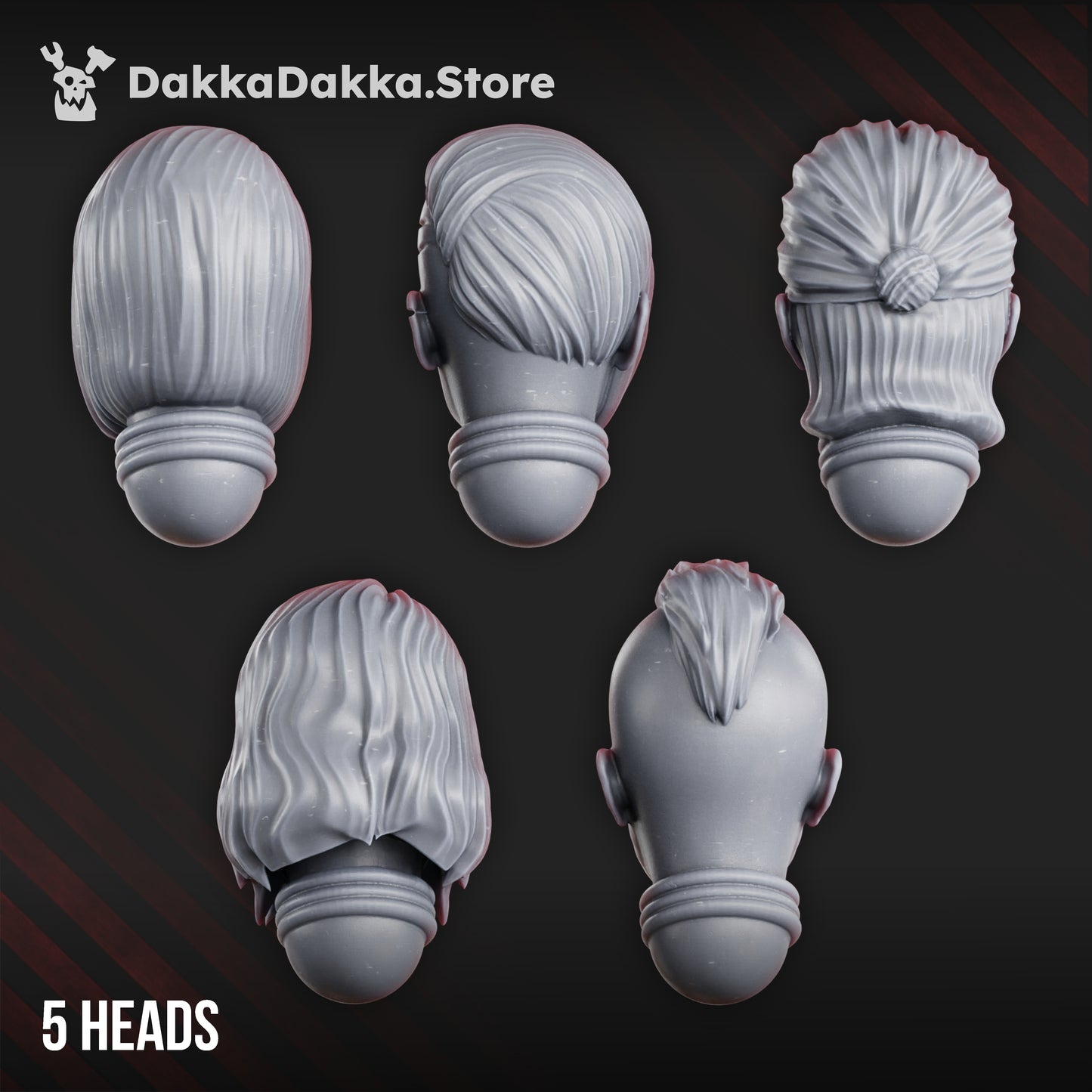War Sisters Head Bits "Ebony Grail" Set x5