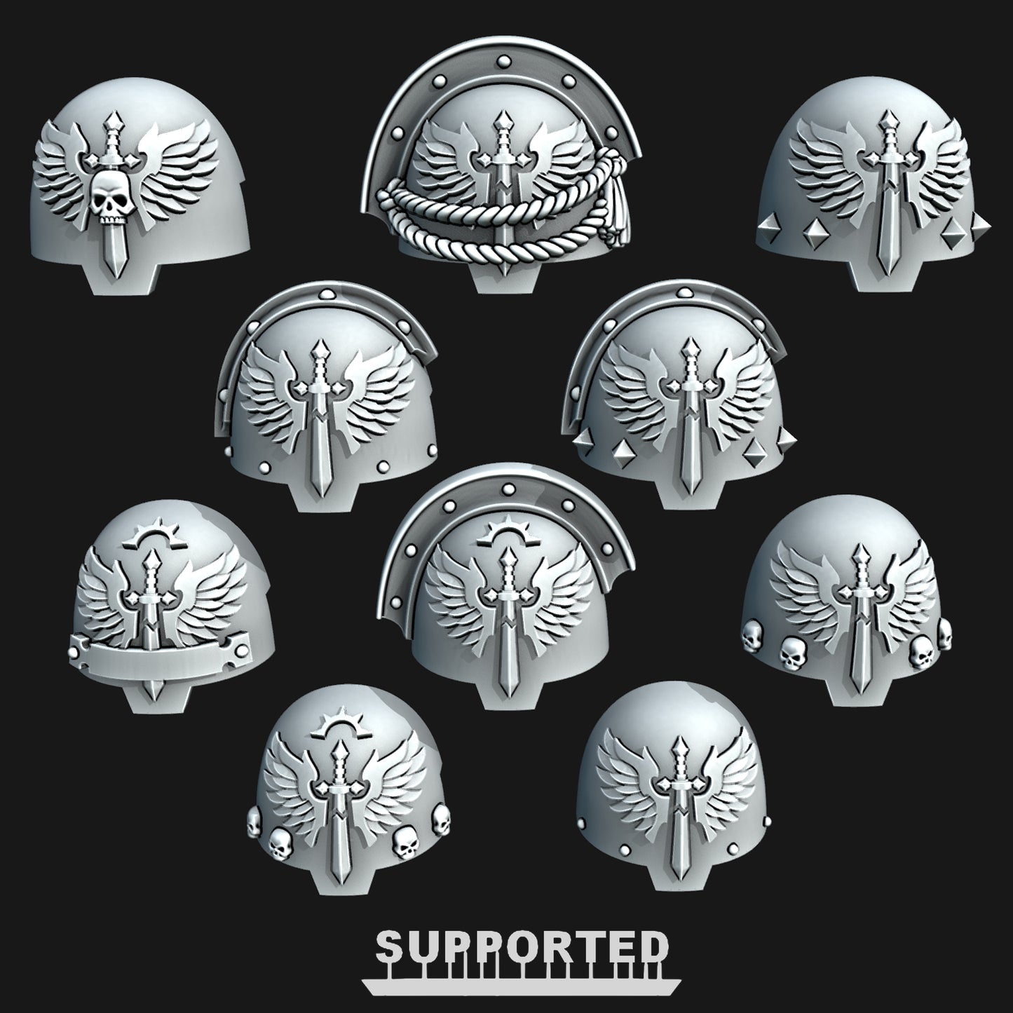 Miniature Shoulder Pads – Termie Shoulderpads Style | High-Detail 3D Resin Print