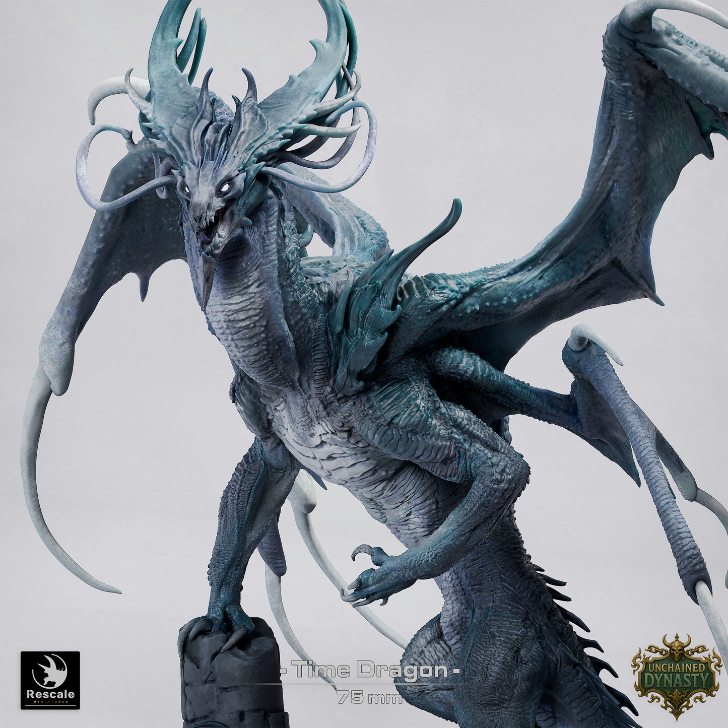 Time Dragon (100mm base) | DND Miniature | High Detail Resin Model | Tabletop Mini | Fantasy RPG Figure