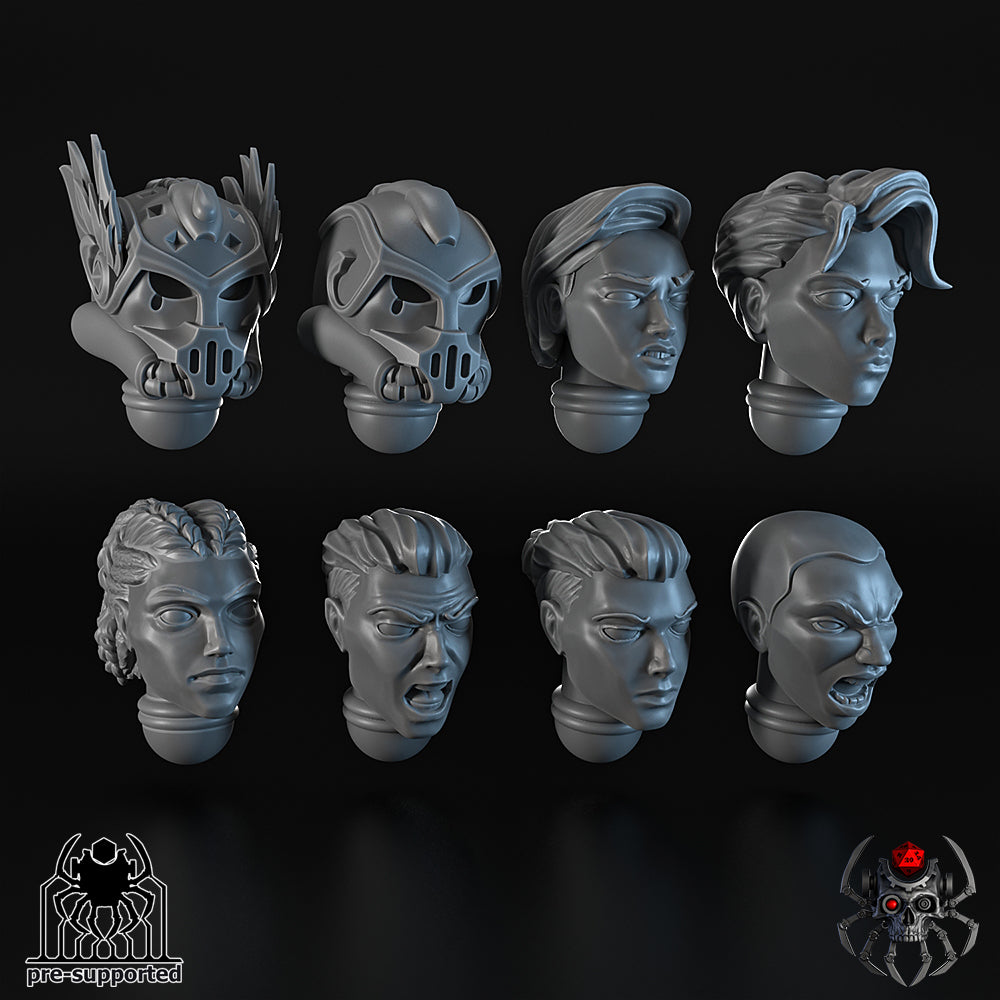 8 Widows of Retribution Head Bits Set