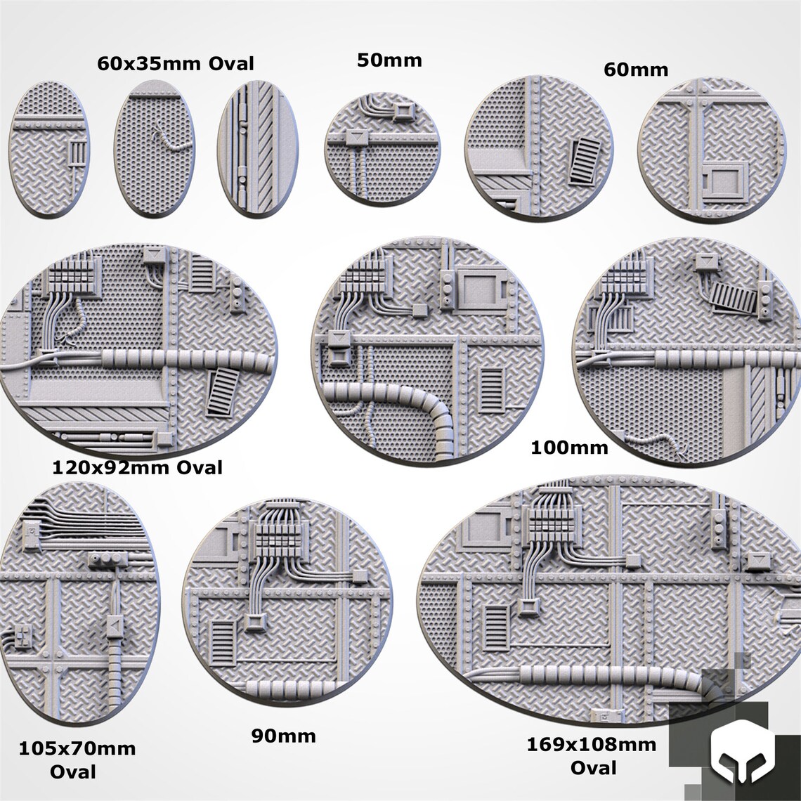 Factory Bases - Txarli Factory, 25mm, 28.5, 32, 40, 60, 80, 90, 100 round plus 60x35, 75x43, 90x52, 105x70, 120x92, 169x108mm oval (Copy)