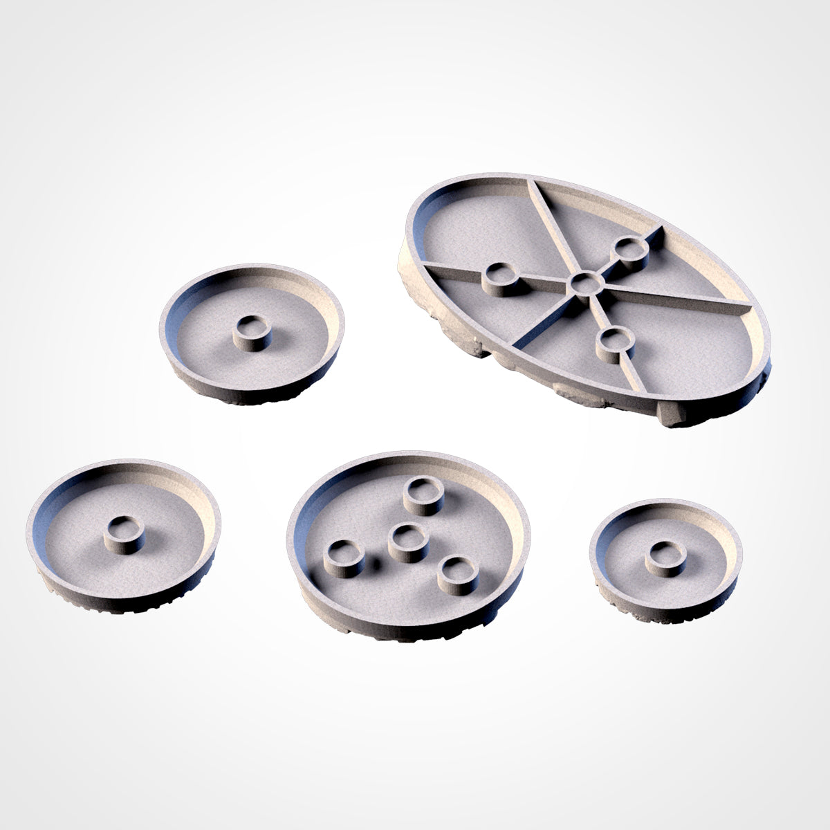 City Ruins bases - Txarli Factory, 25mm, 28.5, 32, 40, 60, 80, 90, 100 round plus 60x35, 75x43, 90x52, 105x70, 120x92, 169x108mm oval