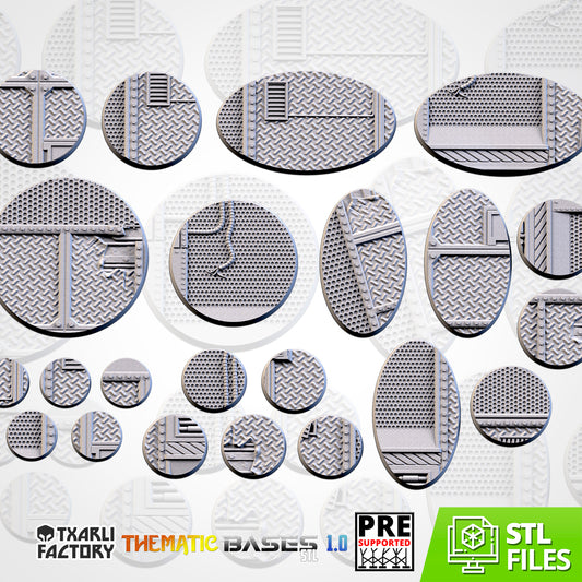 Factory Bases - Txarli Factory, 25mm, 28.5, 32, 40, 60, 80, 90, 100 round plus 60x35, 75x43, 90x52, 105x70, 120x92, 169x108mm oval (Copy)