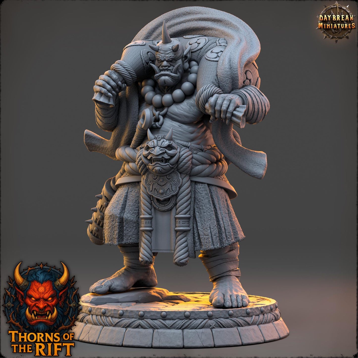Oni Miniature 01 - Thorns of the Rift - 32mm Scale - Unpainted Miniature for DnD, Pathfinder, Tabletop RPGs - Daybreak