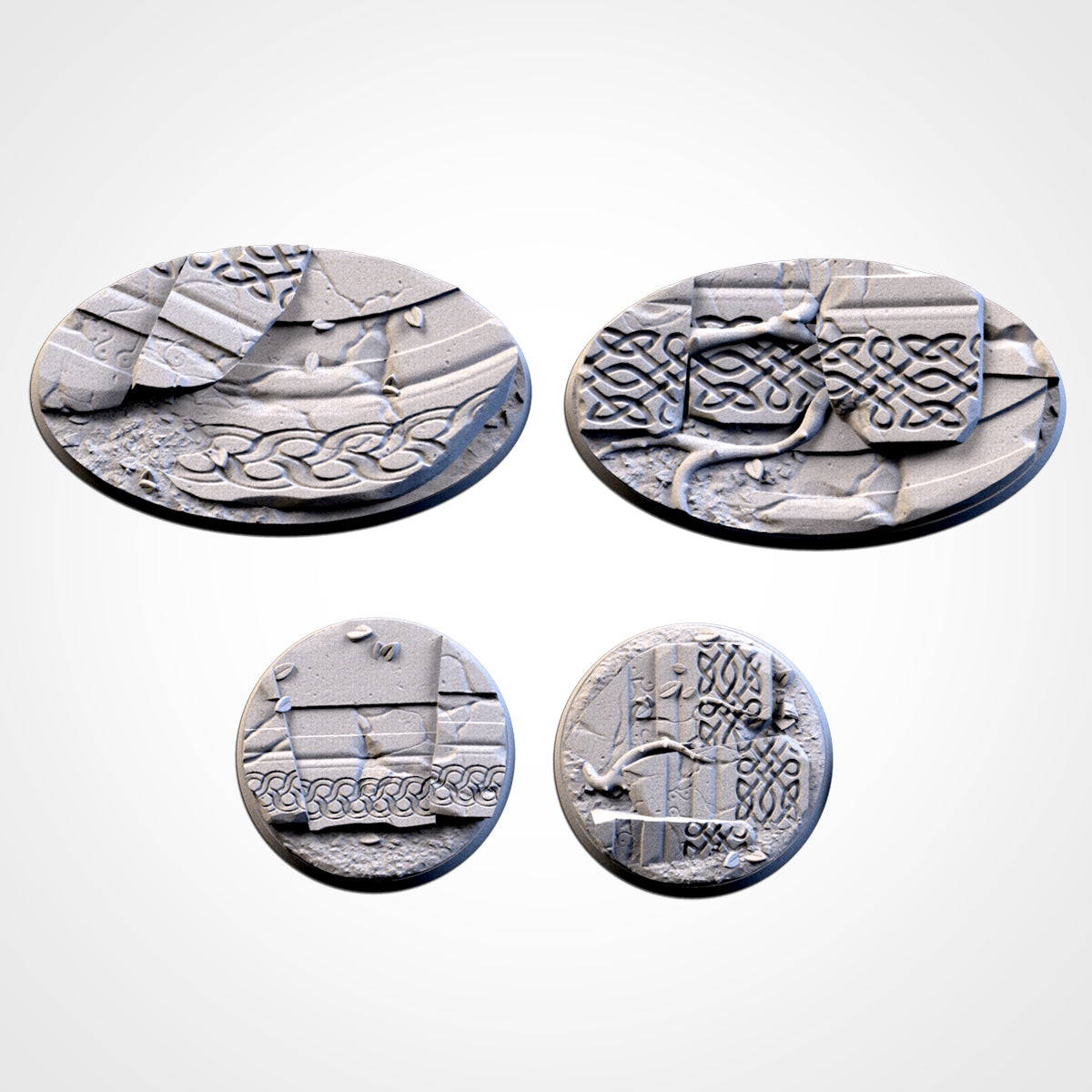 Ancestral Ruins Bases - Txarli Factory, 25mm, 28.5, 32, 40, 60, 80, 90, 100 round plus 60x35, 75x43, 90x52, 105x70, 120x92, 169x108mm oval (Copy) (Copy)
