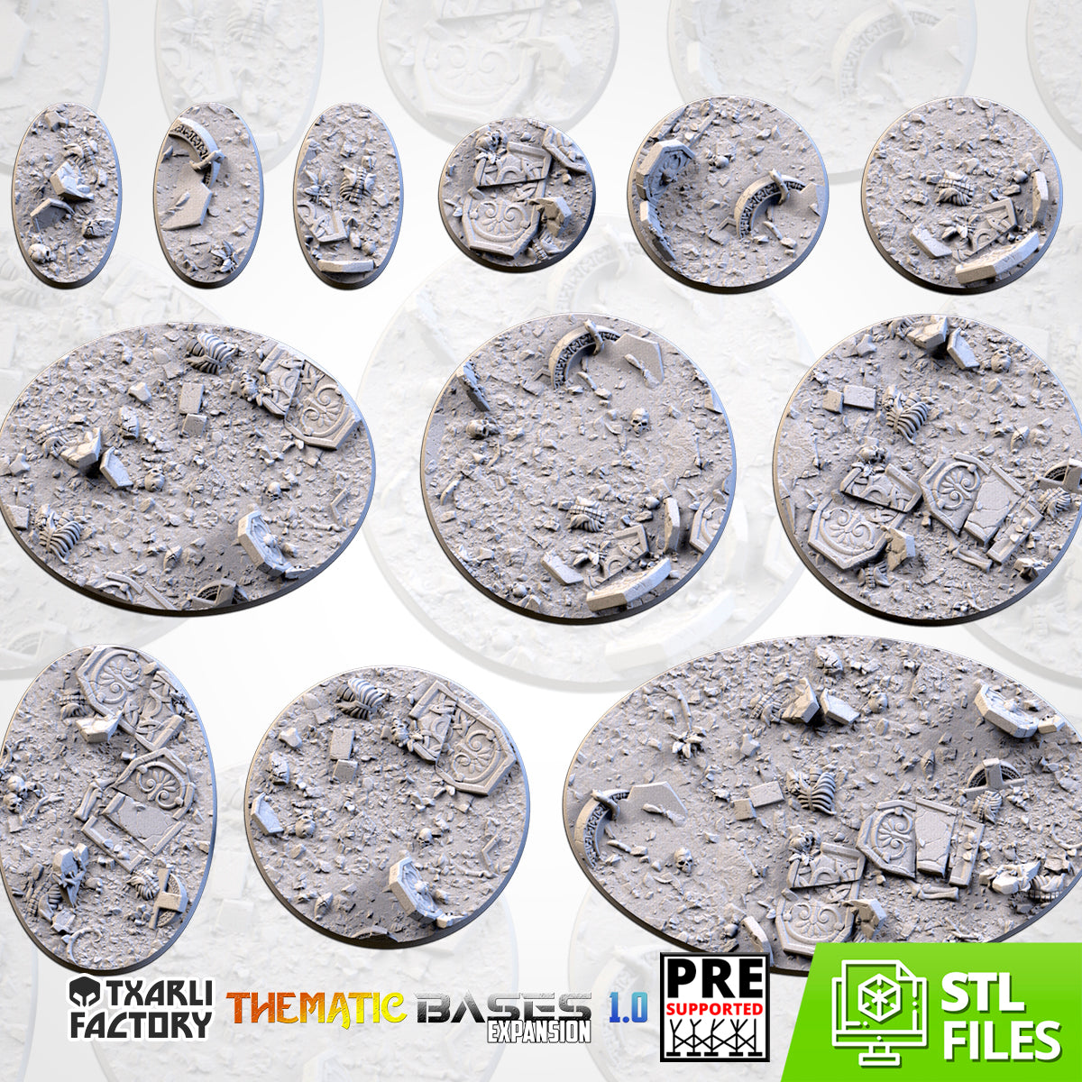 Graveyard Bases - Txarli Factory, 25mm, 28.5, 32, 40, 60, 80, 90, 100 round plus 60x35, 75x43, 90x52, 105x70, 120x92, 169x108mm oval (Copy) (Copy) (Copy) (Copy) (Copy) (Copy)