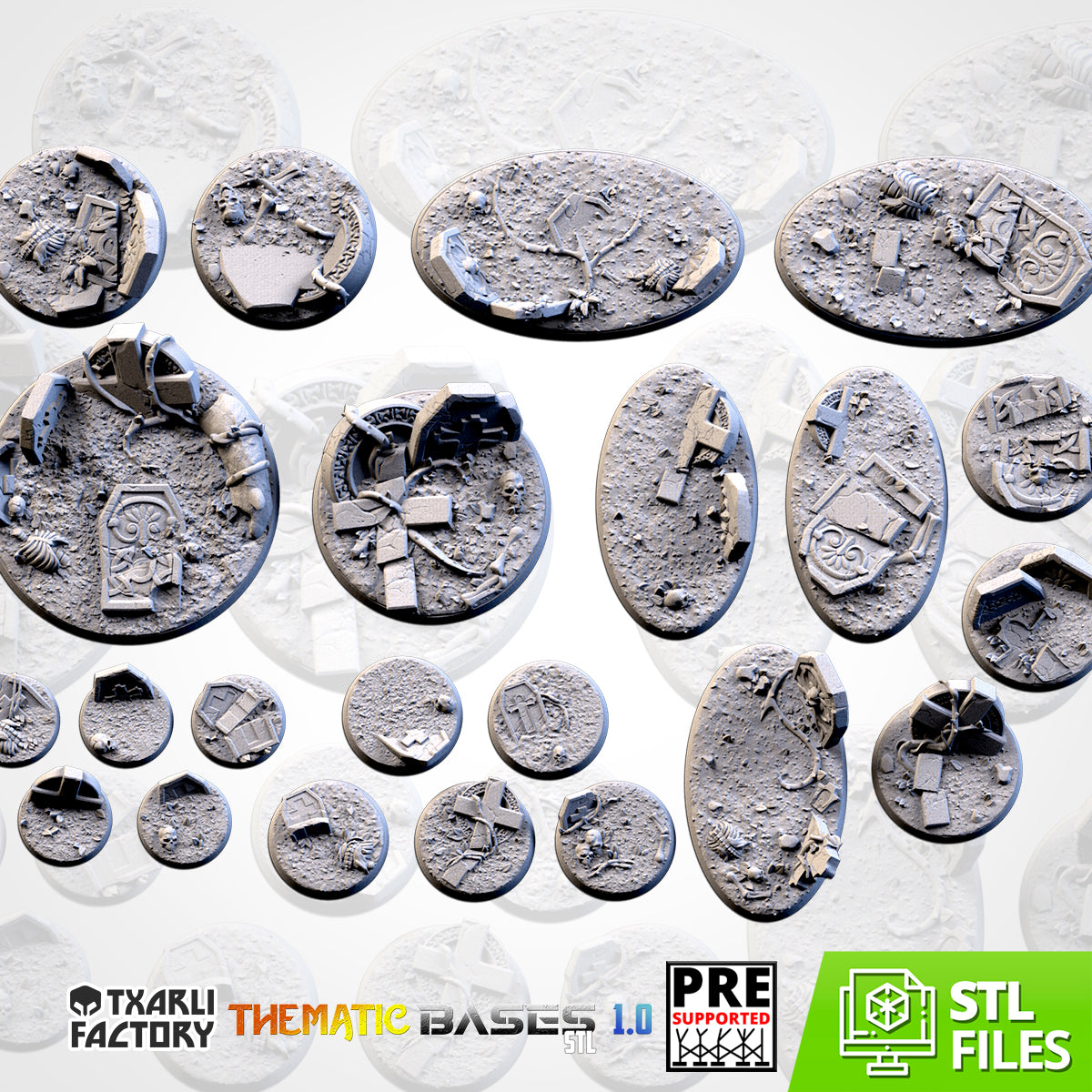 Graveyard Bases - Txarli Factory, 25mm, 28.5, 32, 40, 60, 80, 90, 100 round plus 60x35, 75x43, 90x52, 105x70, 120x92, 169x108mm oval (Copy) (Copy) (Copy) (Copy) (Copy) (Copy)