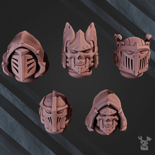 Space Crusaders "Fallen Lions" Head Bits Set x5