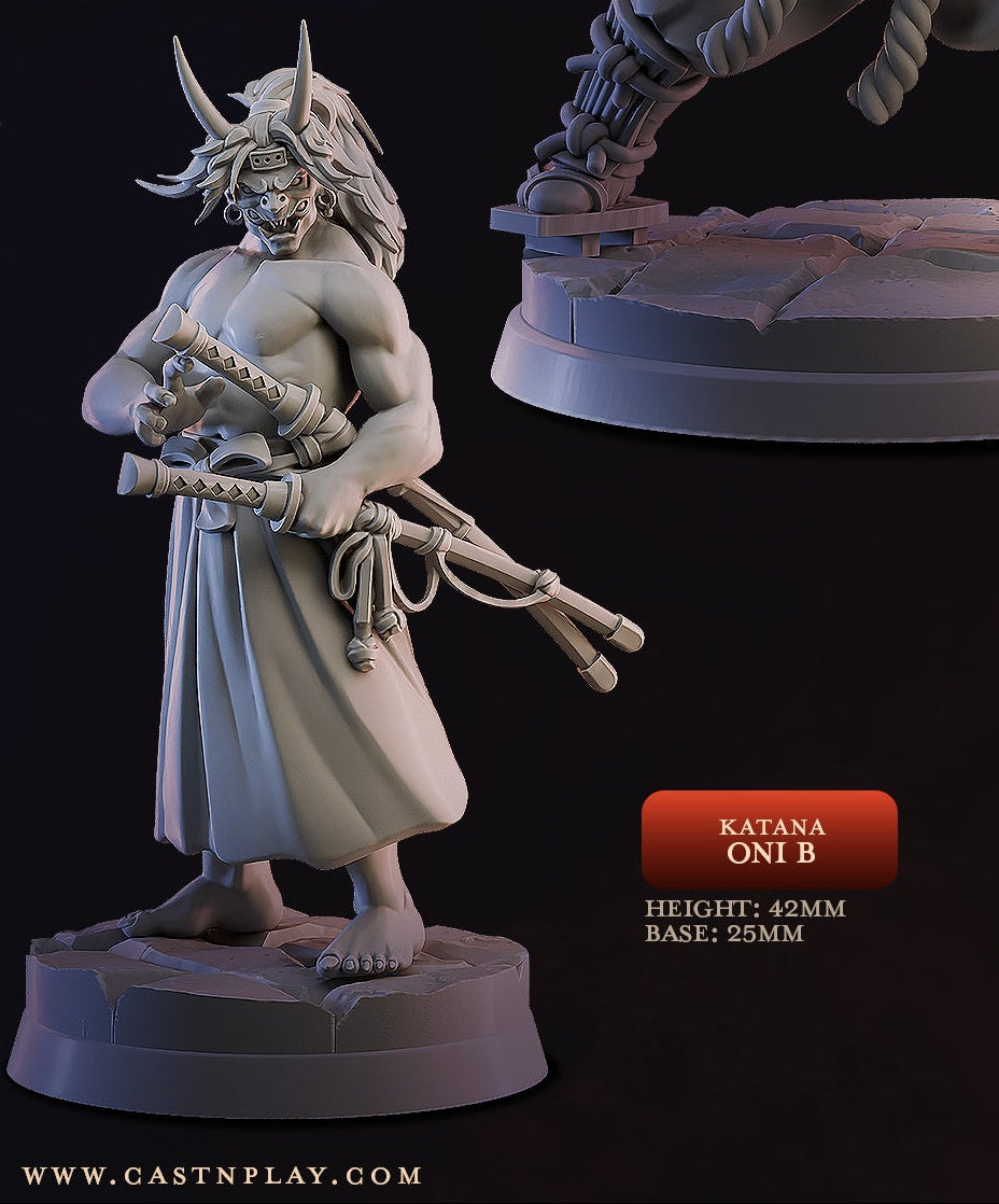 Katana Oni | Age of the Oni | Cast n Play 25mm - 35mm Base