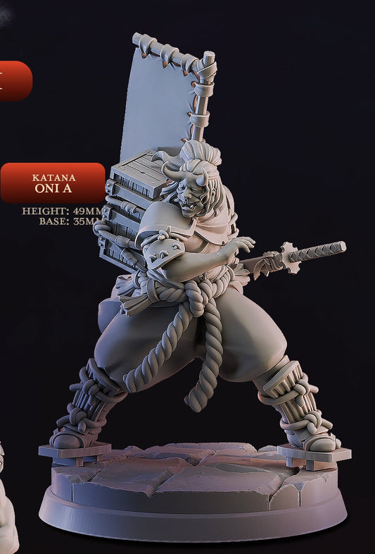 Katana Oni | Age of the Oni | Cast n Play 25mm - 35mm Base