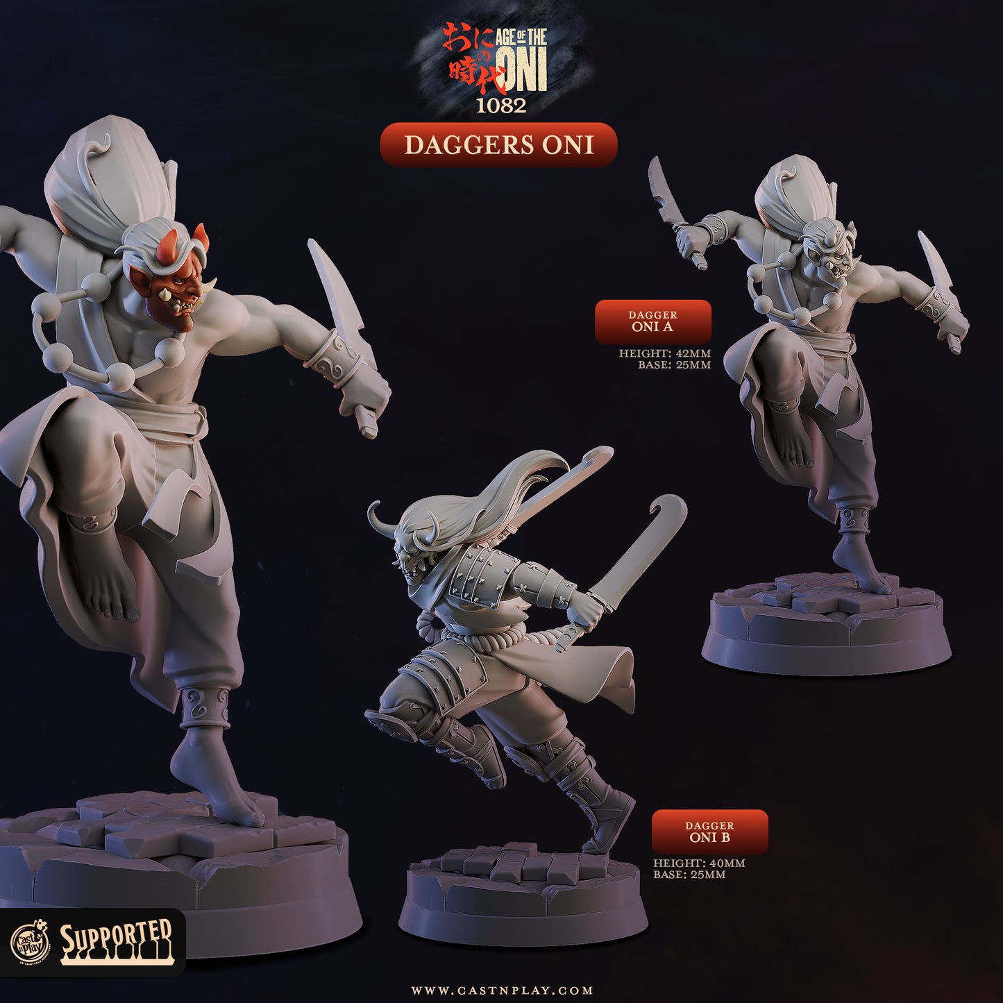 Daggers Oni | Age of the Oni | Cast n Play 25mm Base