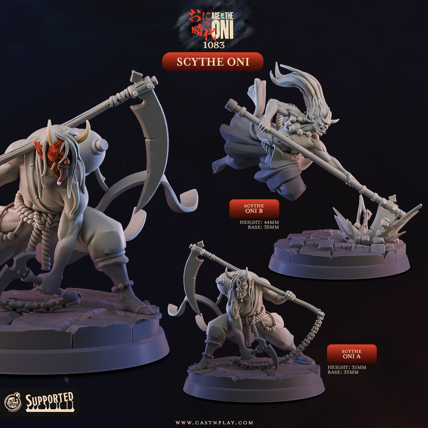 Scythe Oni | Age of the Oni | Cast n Play 35mm Base