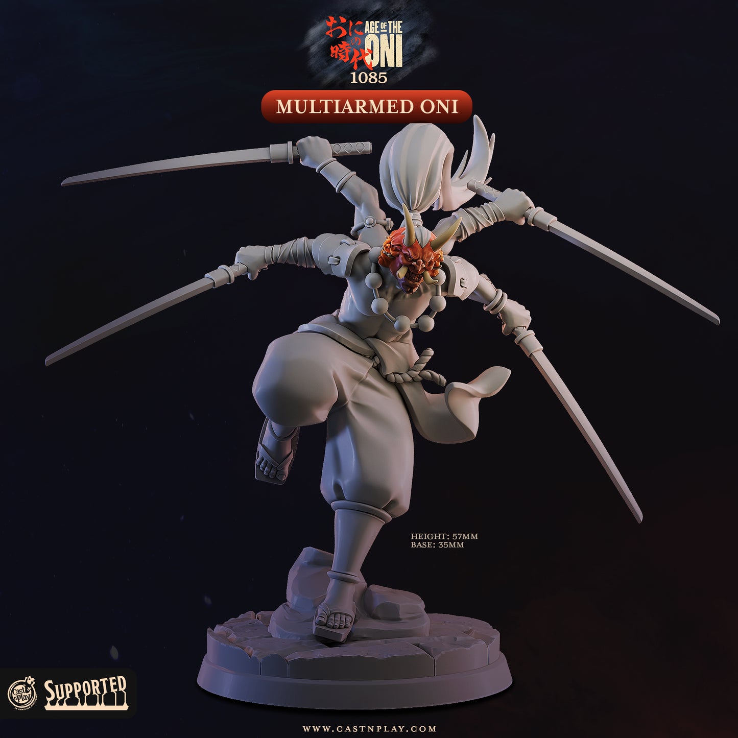 Multi Armed Oni | Age of the Oni | Cast n Play 35mm Base