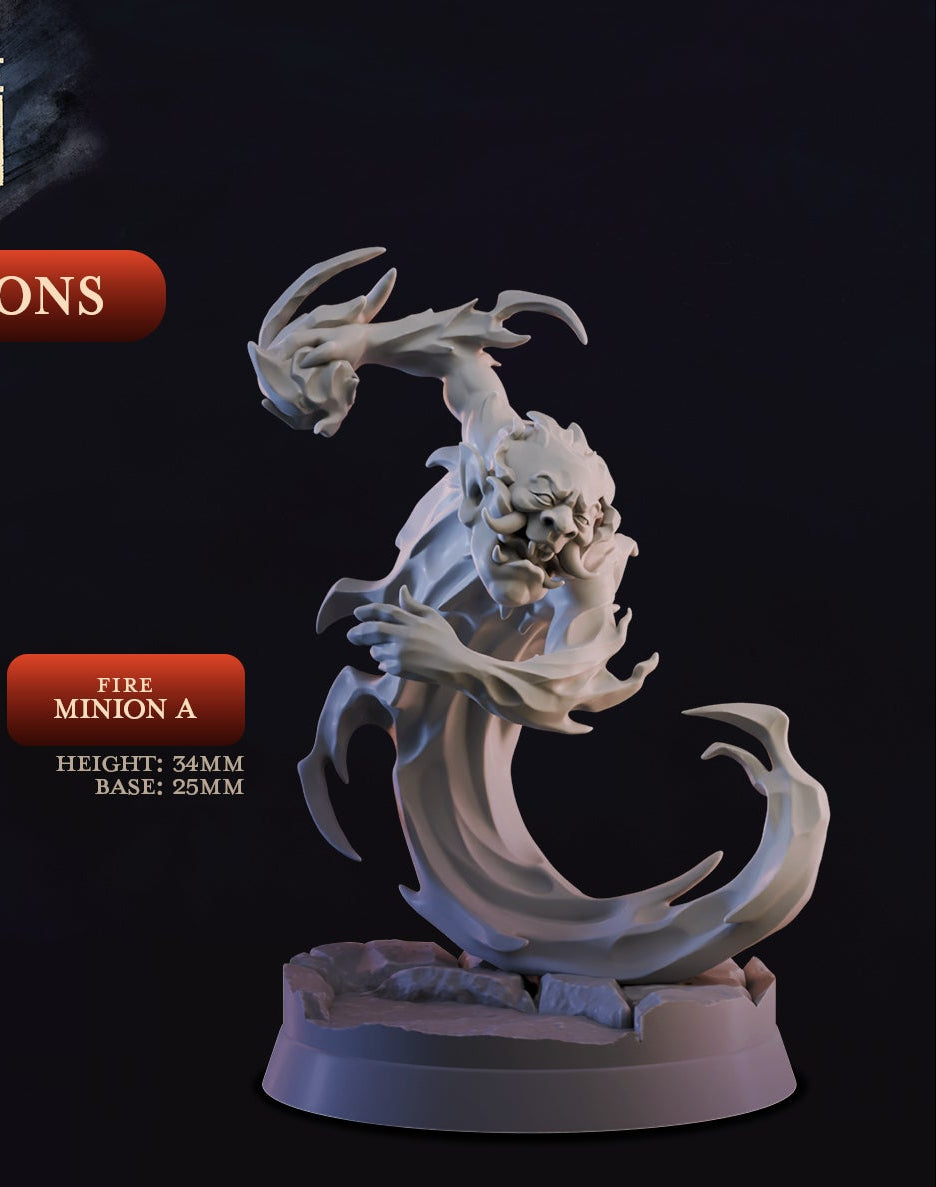 Fire Minions | Age of the Oni | Cast n Play 25mm Base