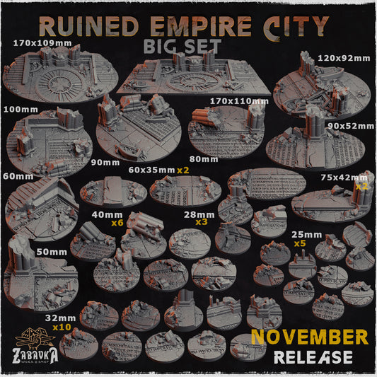 Ruined Empire - Resin Printed Wargaming Bases