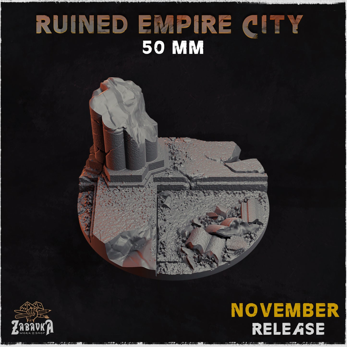 Ruined Empire - Resin Printed Wargaming Bases