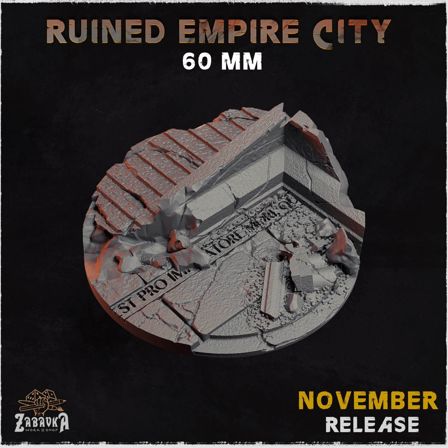 Ruined Empire - Resin Printed Wargaming Bases