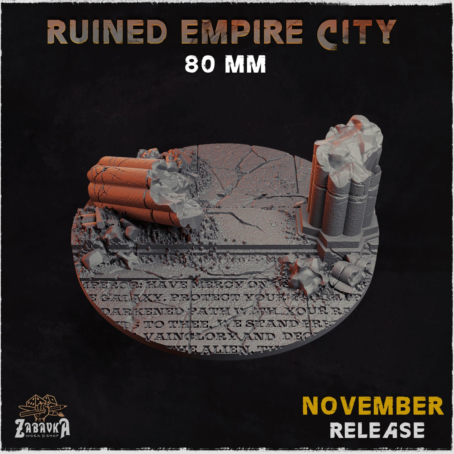 Ruined Empire - Resin Printed Wargaming Bases