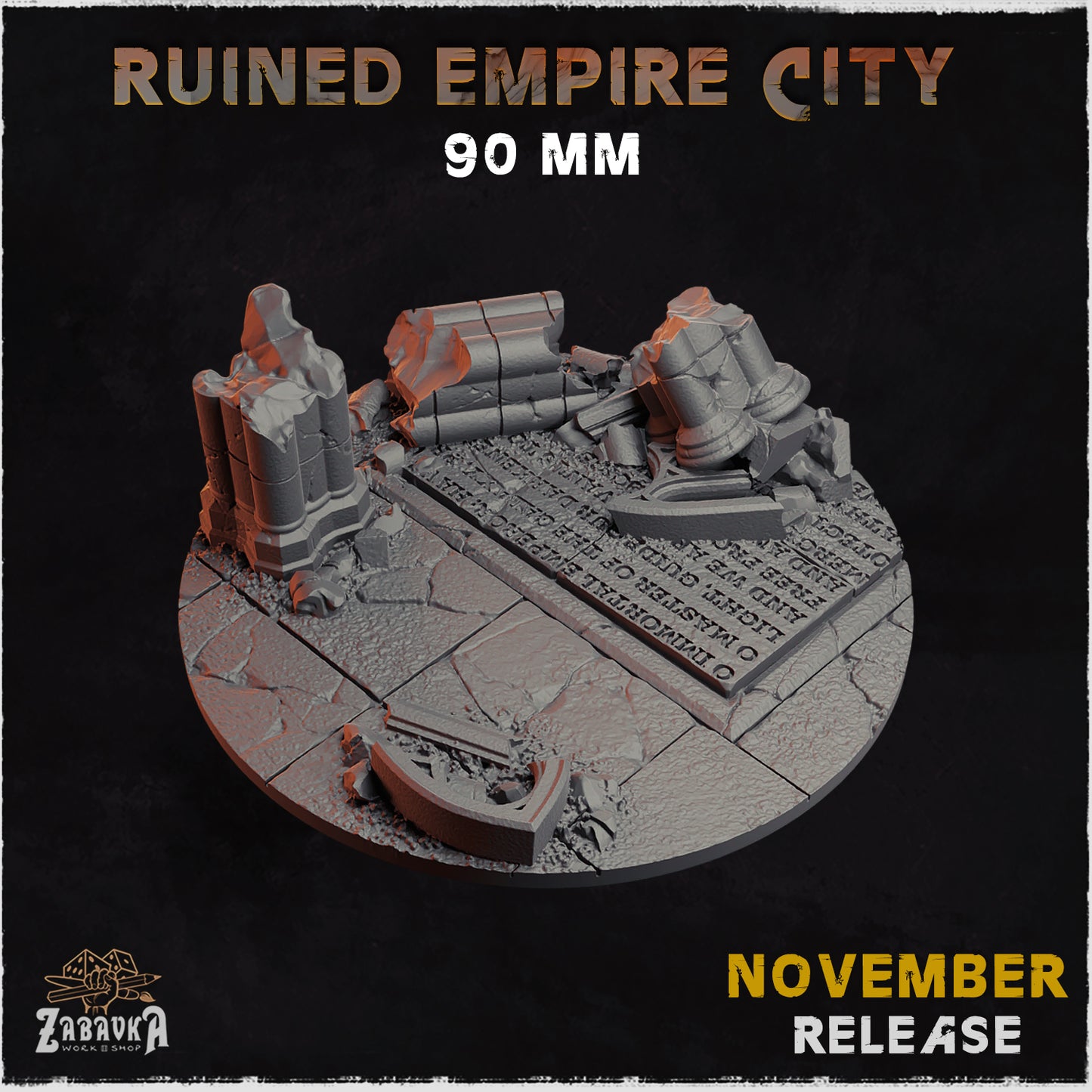Ruined Empire - Resin Printed Wargaming Bases