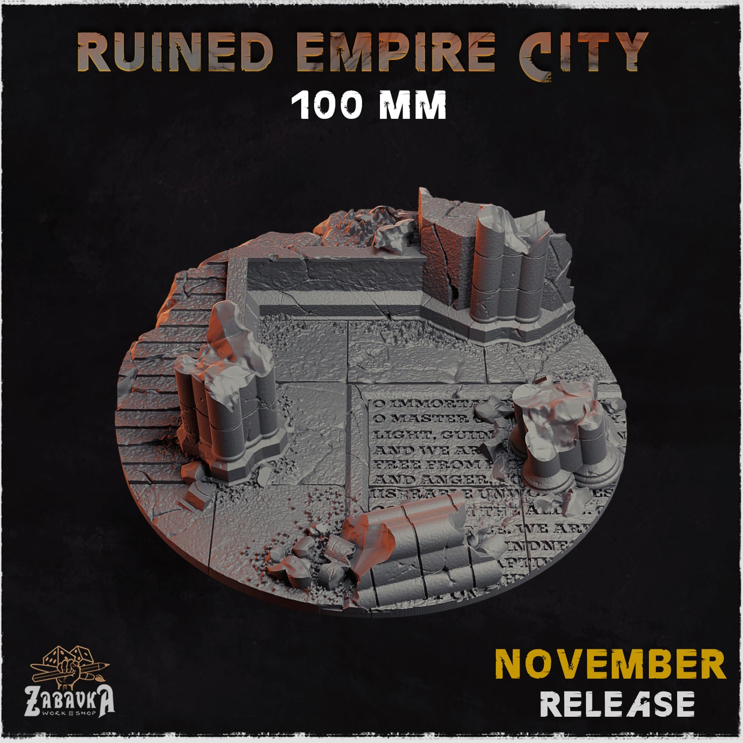 Ruined Empire - Resin Printed Wargaming Bases