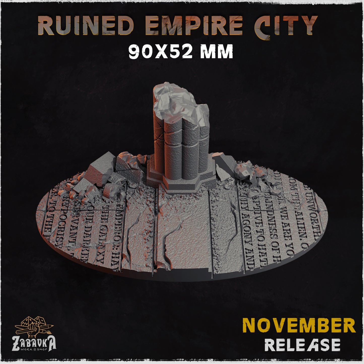 Ruined Empire - Resin Printed Wargaming Bases