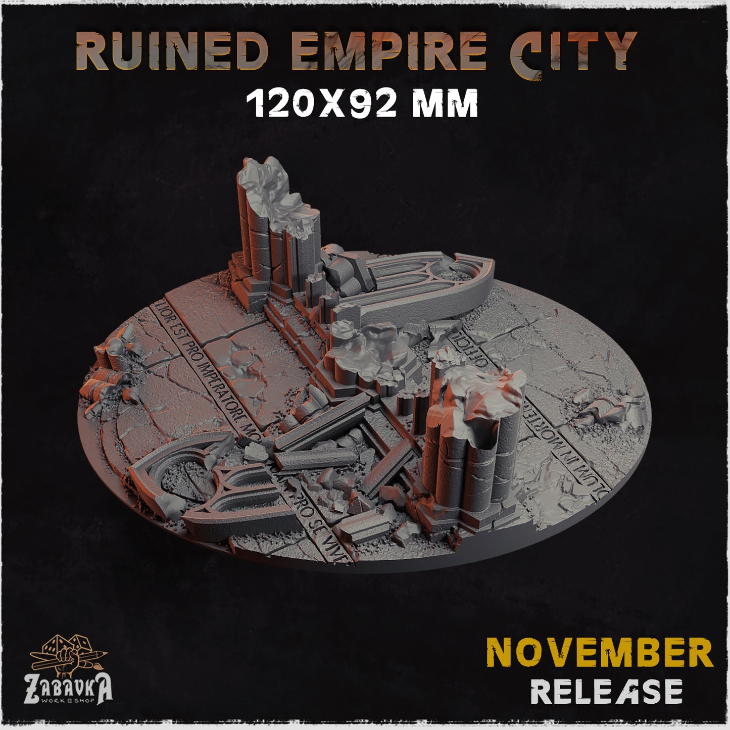 Ruined Empire - Resin Printed Wargaming Bases