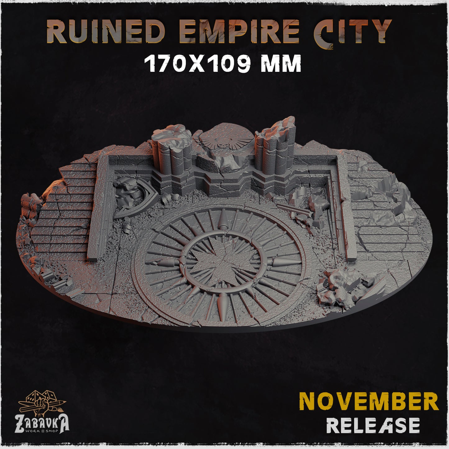 Ruined Empire - Resin Printed Wargaming Bases