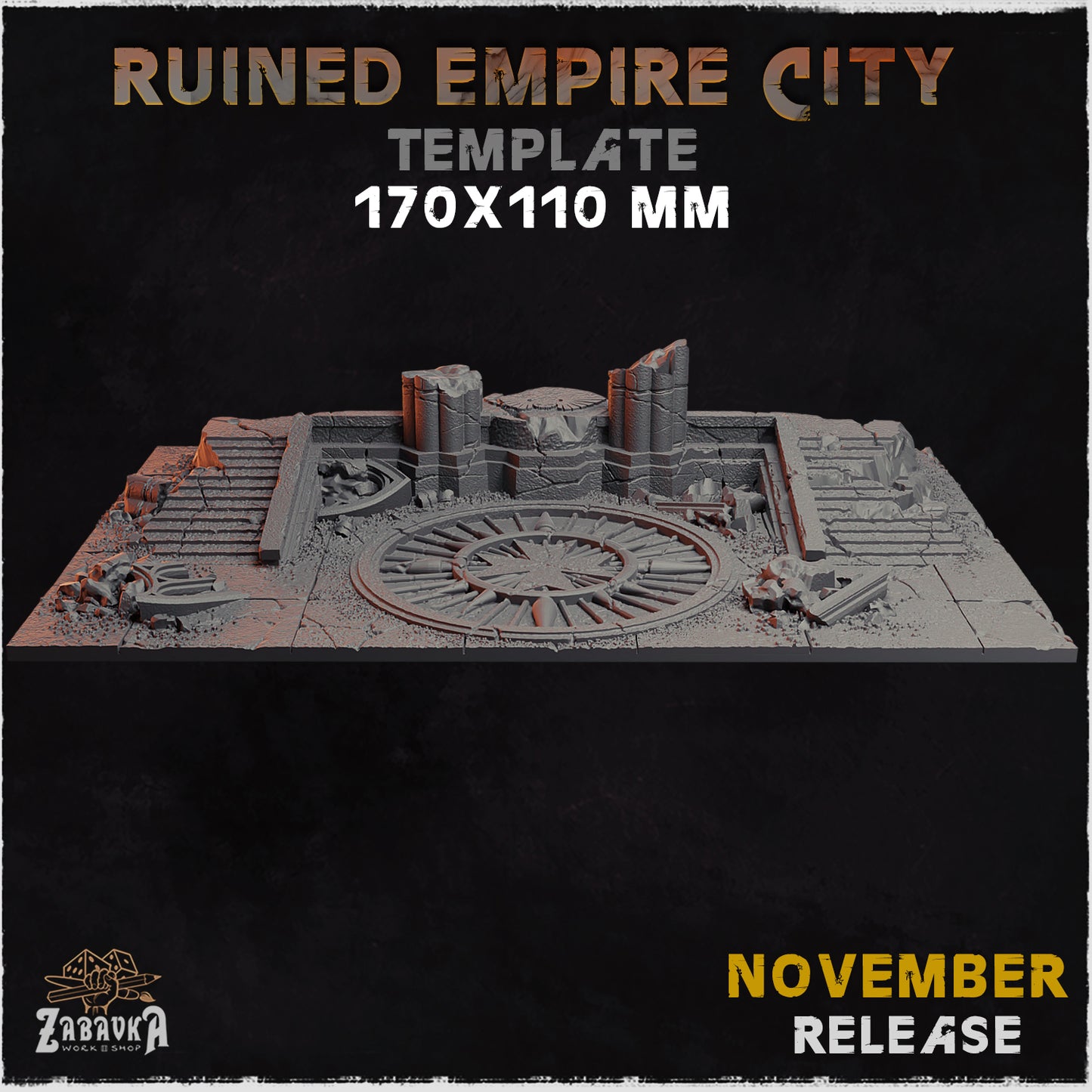 Ruined Empire - Resin Printed Wargaming Bases