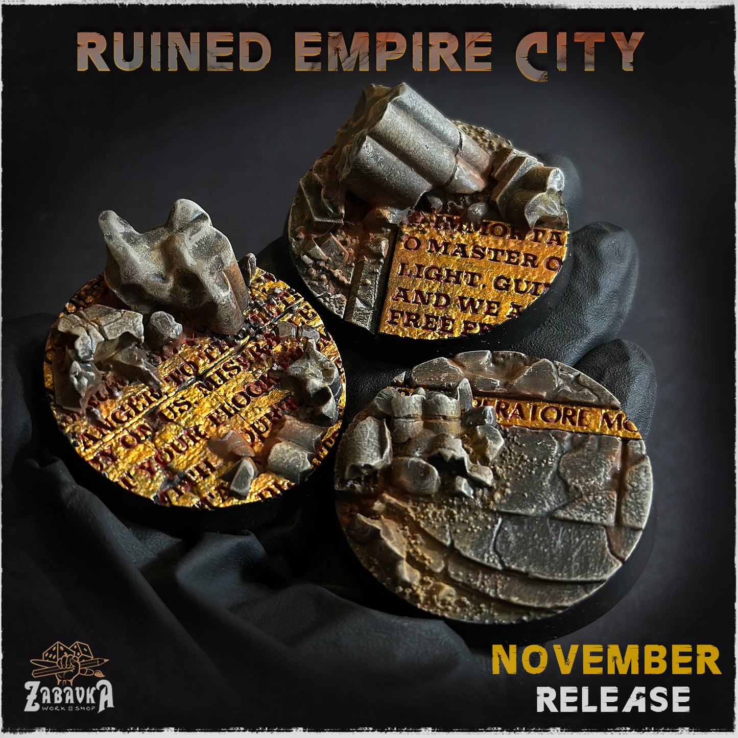 Ruined Empire - Resin Printed Wargaming Bases
