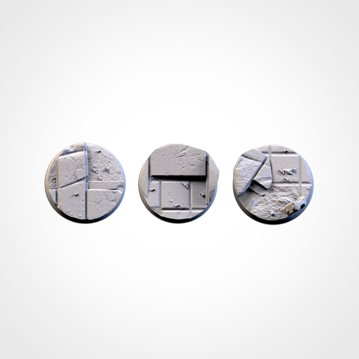 City Ruins bases - Txarli Factory, 25mm, 28.5, 32, 40, 60, 80, 90, 100 round plus 60x35, 75x43, 90x52, 105x70, 120x92, 169x108mm oval