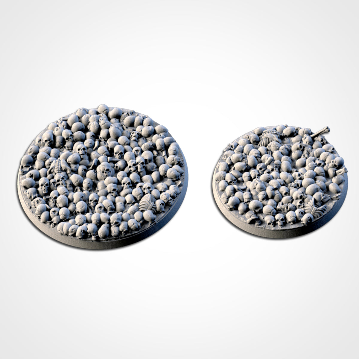 Death Skulls bases - Txarli Factory, 25mm, 28.5, 32, 40, 60, 80, 90, 100 round plus 60x35, 75x43, 90x52, 105x70, 120x92, 169x108mm oval