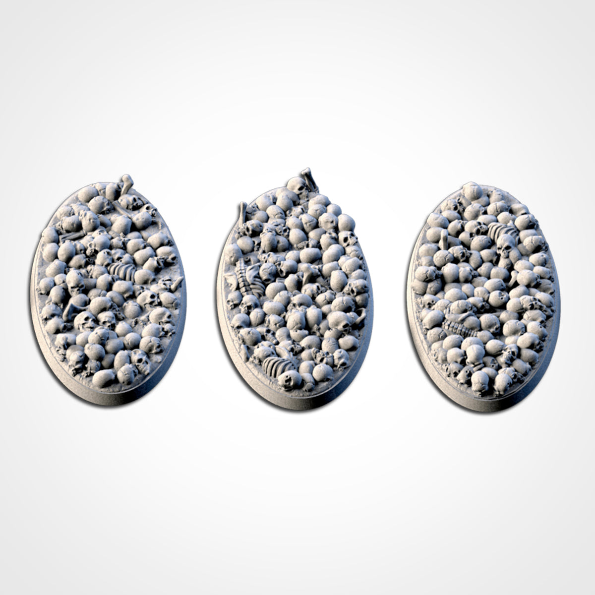 Death Skulls bases - Txarli Factory, 25mm, 28.5, 32, 40, 60, 80, 90, 100 round plus 60x35, 75x43, 90x52, 105x70, 120x92, 169x108mm oval