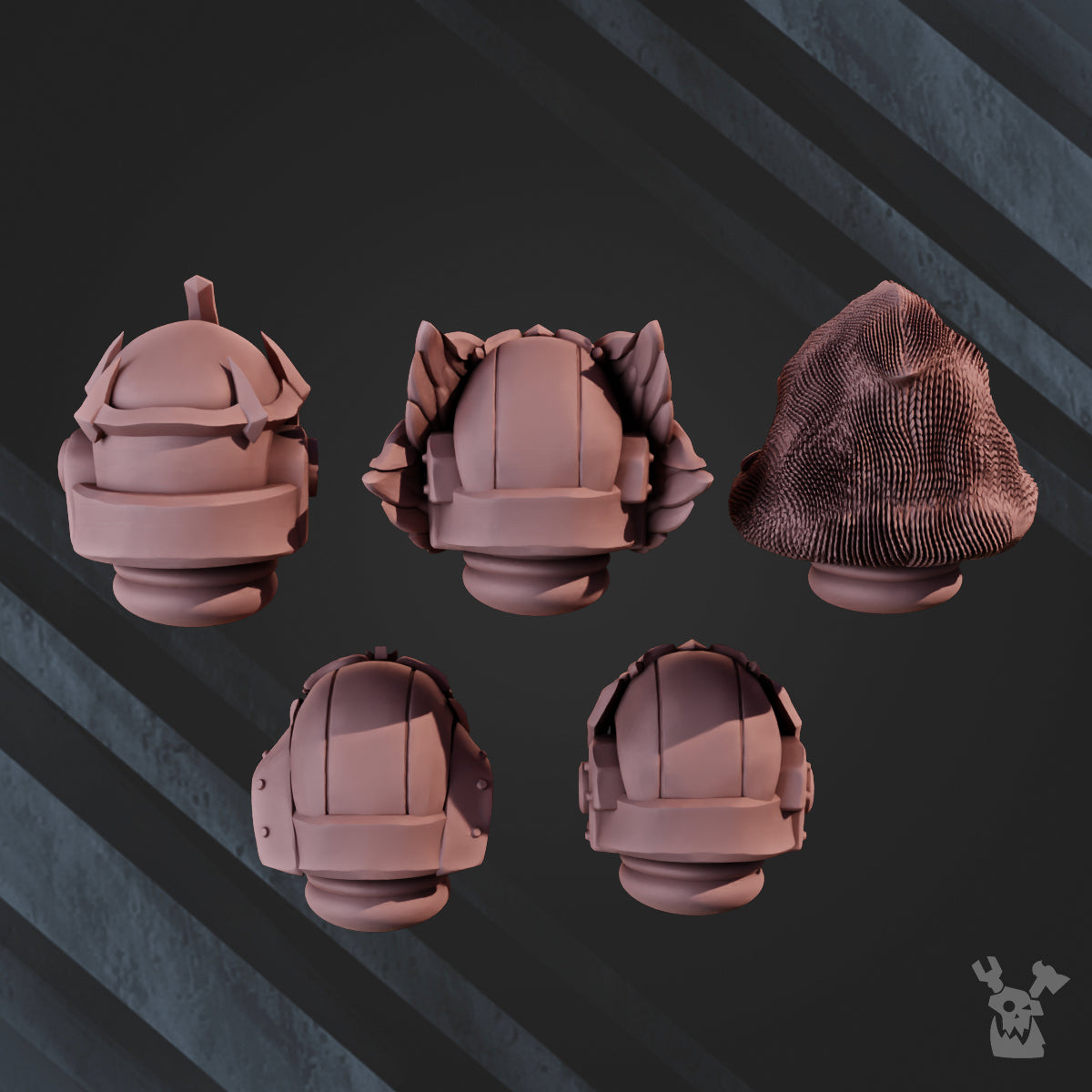 Space Crusaders "Winged Lions" Head Bits Set x5