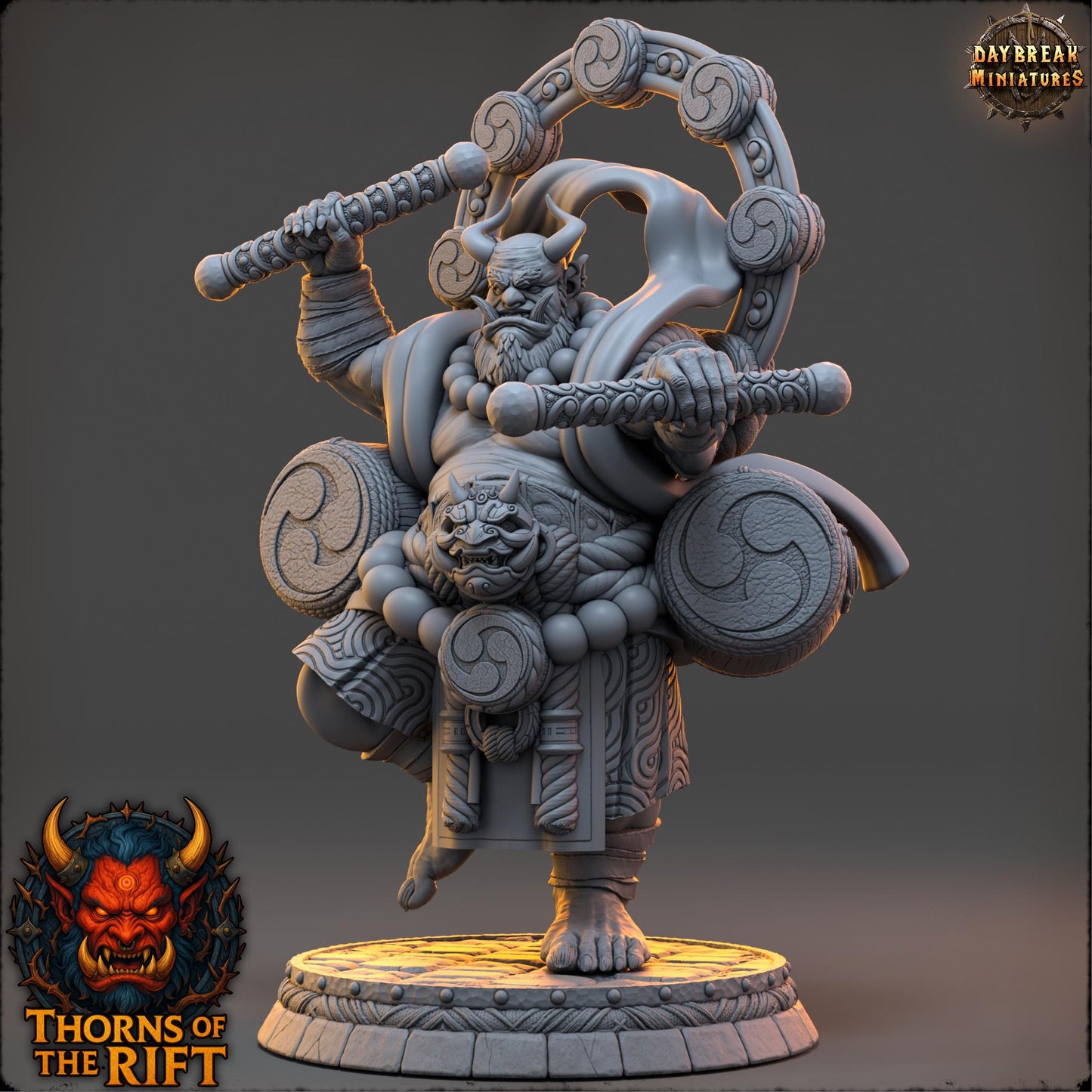 Oni Miniature 01 - Thorns of the Rift - 32mm Scale - Unpainted Miniature for DnD, Pathfinder, Tabletop RPGs - Daybreak