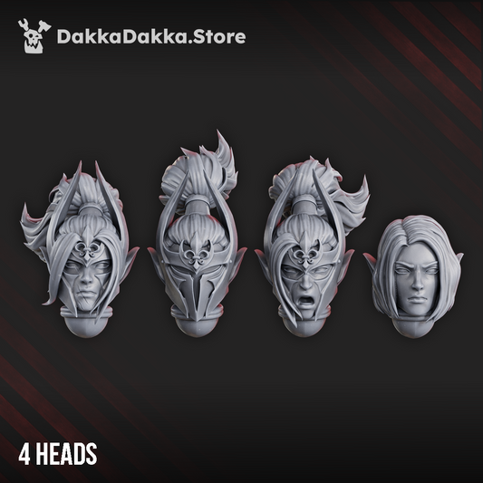 Silver Moon Daughters Fantasy Heads Set x4