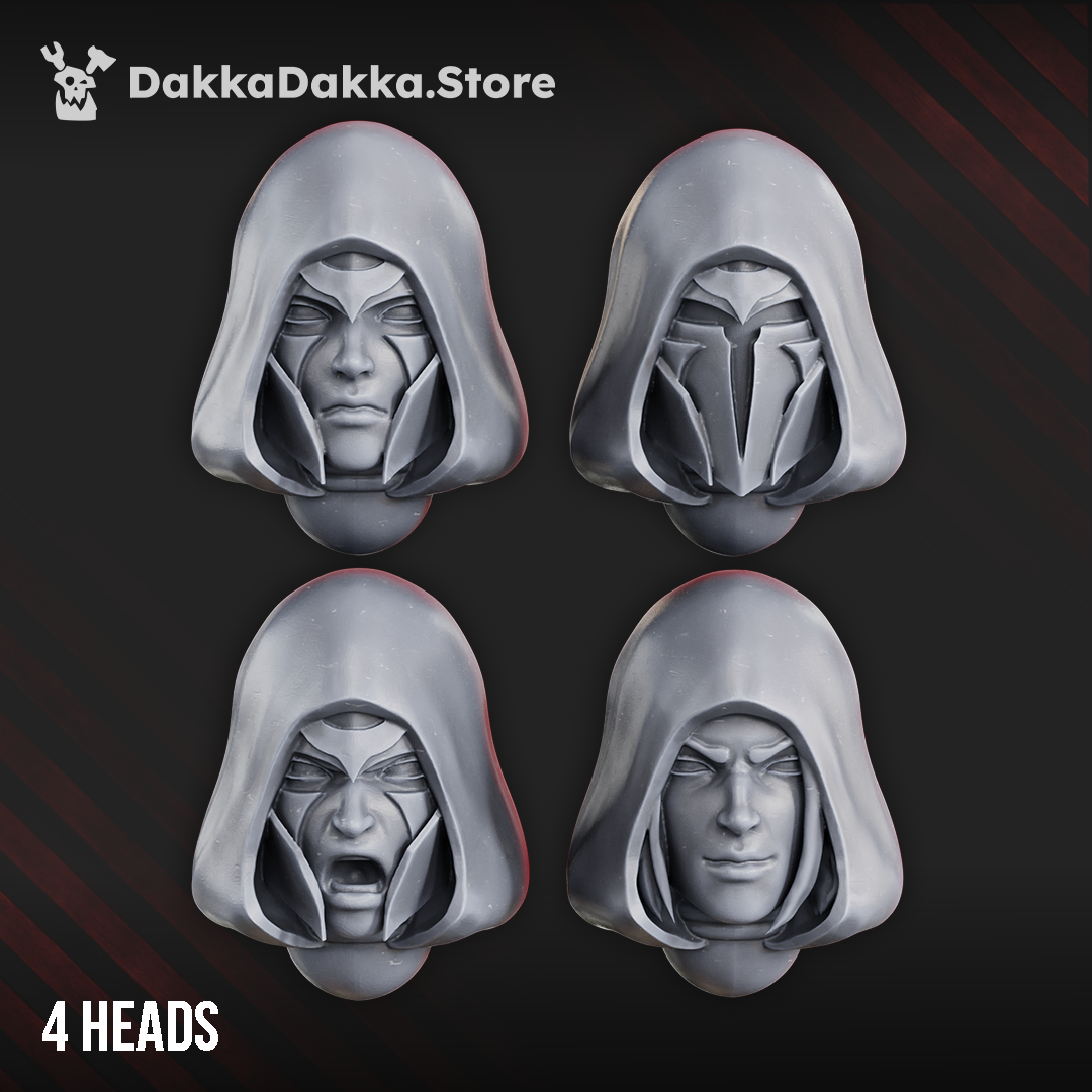 Silver Guards Heads Set x4