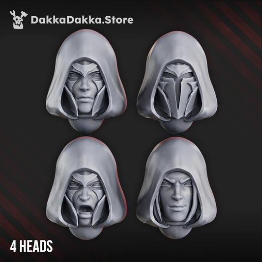 Silver Guards Heads Set x4