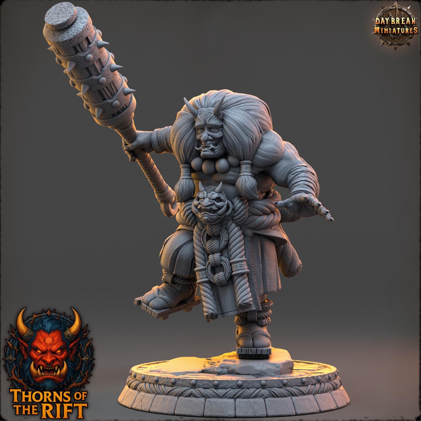 Oni Miniature 01 - Thorns of the Rift - 32mm Scale - Unpainted Miniature for DnD, Pathfinder, Tabletop RPGs - Daybreak