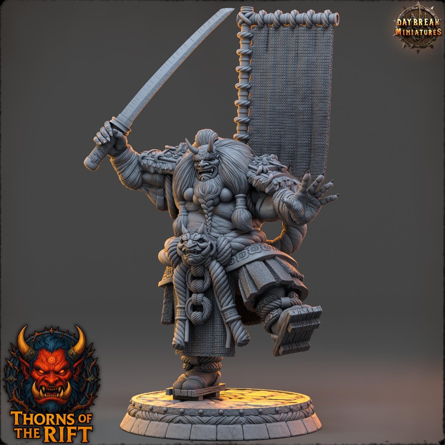 Oni Miniature 01 - Thorns of the Rift - 32mm Scale - Unpainted Miniature for DnD, Pathfinder, Tabletop RPGs - Daybreak