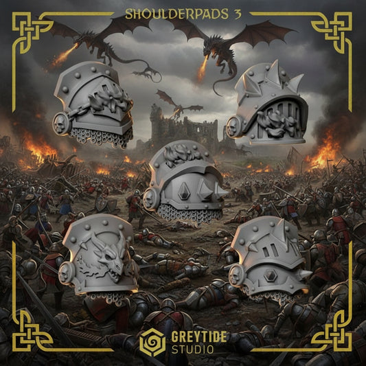 Unpainted 3d Printed Shoulder pads #3 x10 by Greytide Studio