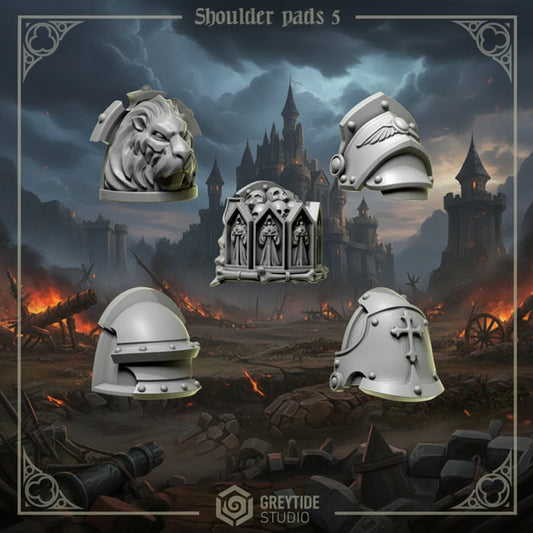 Unpainted 3d Printed Shoulder pads #5 x10 by Greytide Studio