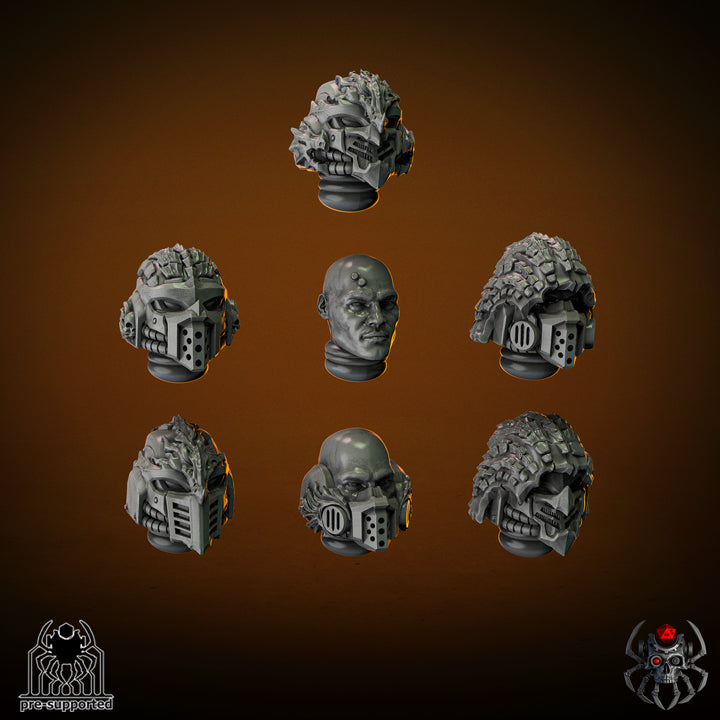 5 Flame Lizards Battle Squad Heads