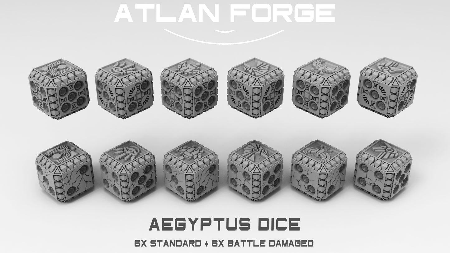 Aegyptus Dice Sets (Regular and Battle-Damaged) by Atlan Forge