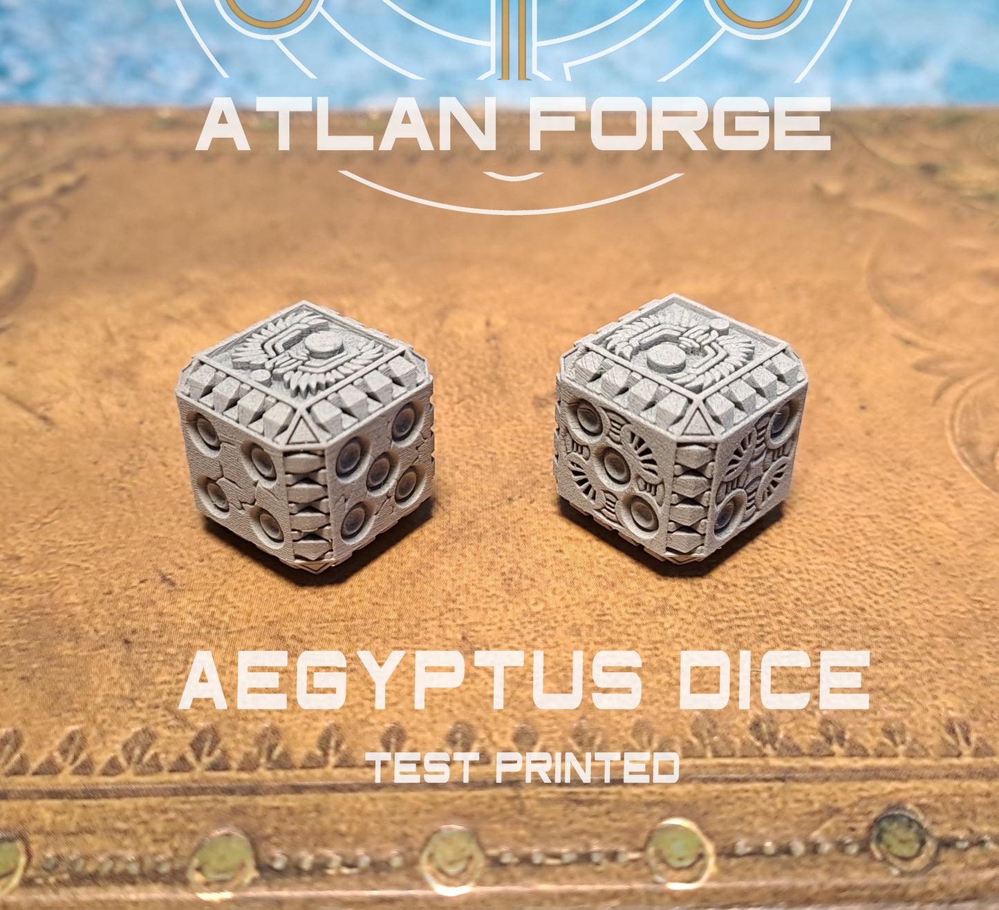 Aegyptus Dice Sets (Regular and Battle-Damaged) by Atlan Forge