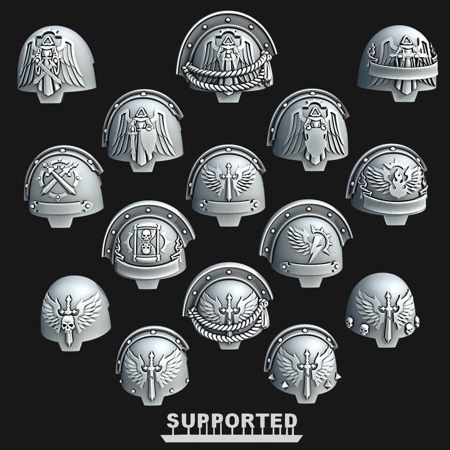 Miniature Shoulder Pads – Termie Shoulderpads Style | High-Detail 3D Resin Print