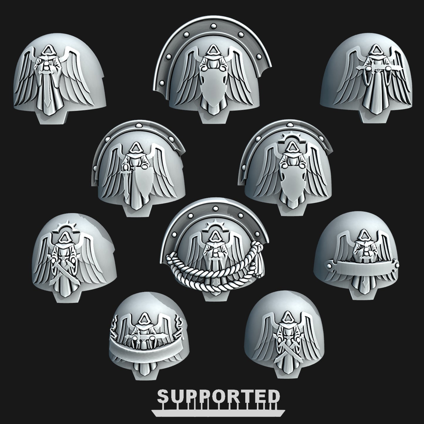 Miniature Shoulder Pads – Termie Shoulderpads Style | High-Detail 3D Resin Print