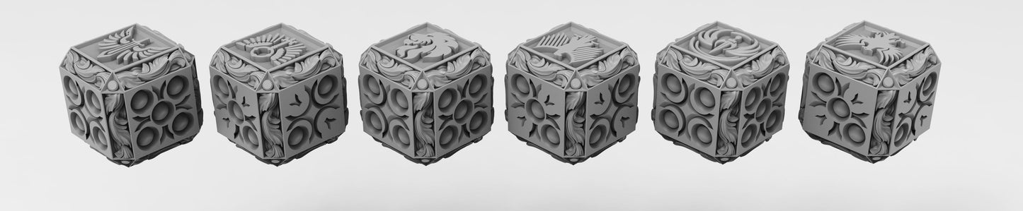 Angelic Dice Sets (Regular and Battle-Damaged) by Atlan Forge
